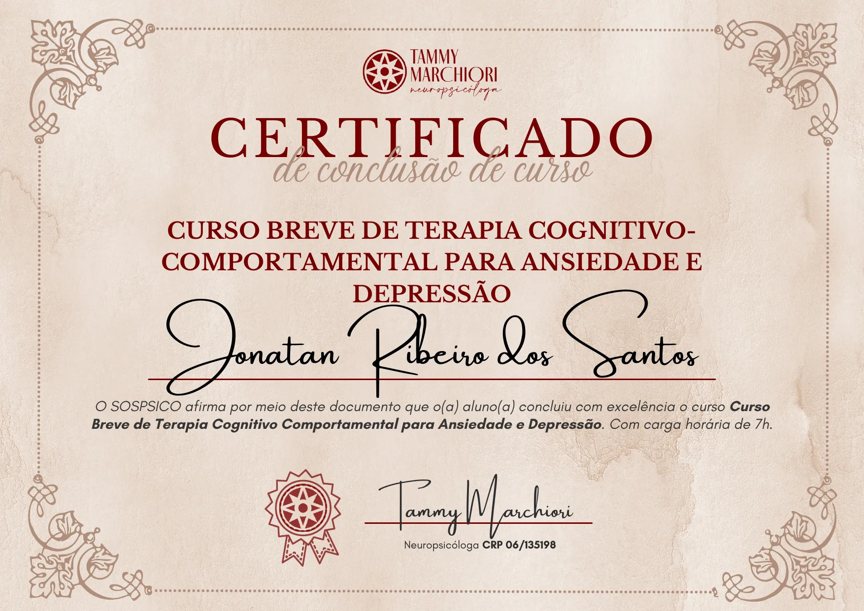 SOSPSICO – Curso Breve de TCC